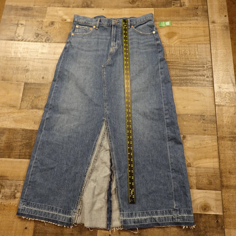 GAP Denim Maxi Skirt Women’s 32/14 Tall Medium Indigo Front Slit‎ Classic - Picture 6 of 14